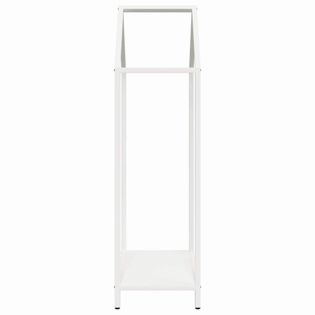 vidaXL Ράφι για καυσόξυλα Λευκό 40x25x90 εκ. Ατσάλι ψυχρής έλασης