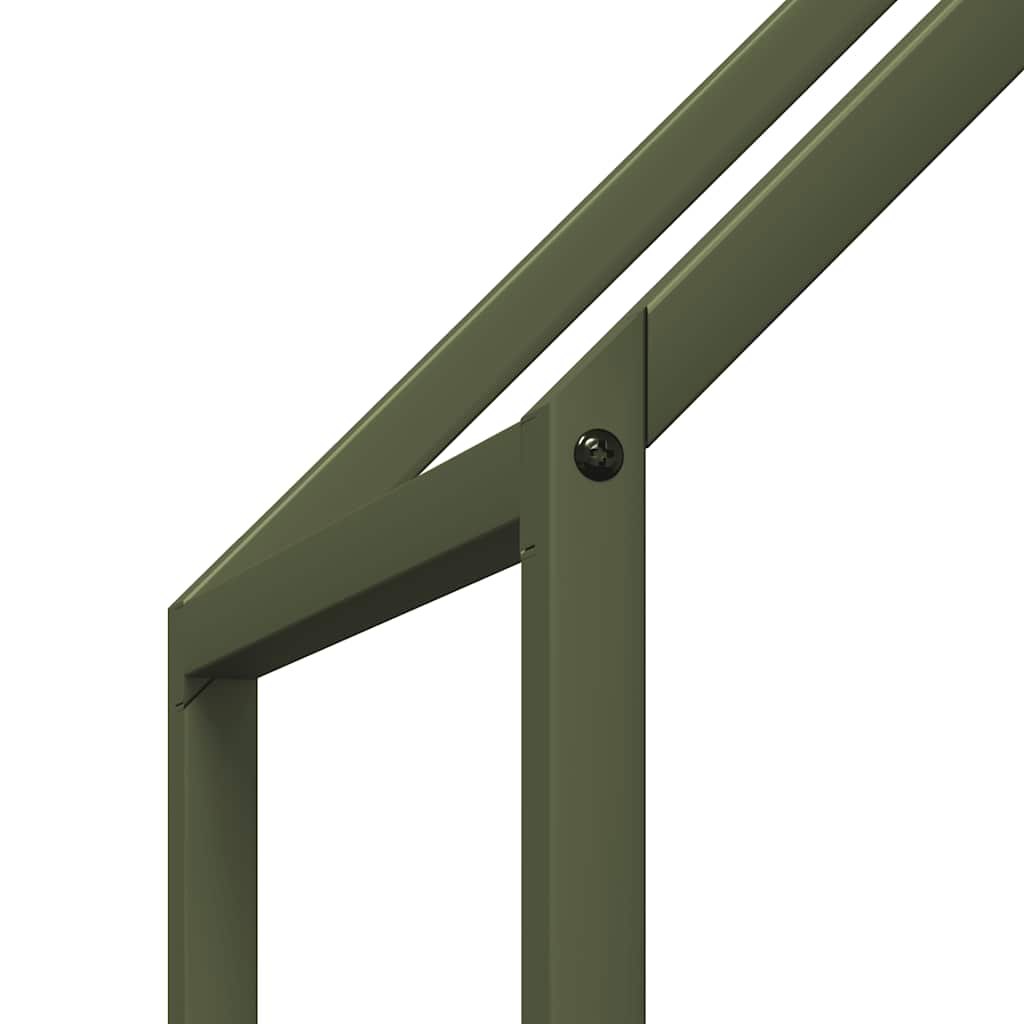 vidaXL Ράφι για καυσόξυλα Ελαιοπράσινο 60x25x60cm Ατσάλι ψυχρής έλασης