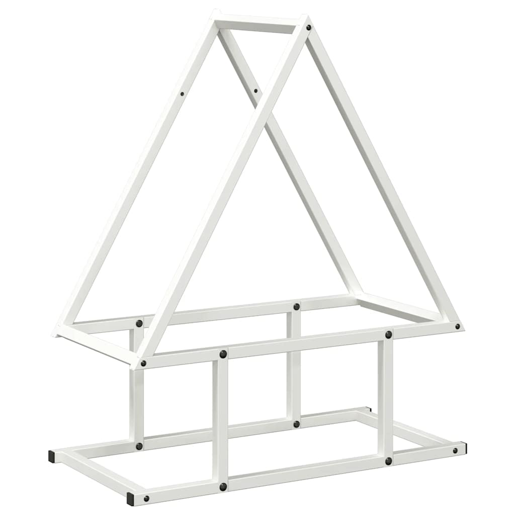 vidaXL Ράφι για καυσόξυλα Λευκό 50x25x60 εκ. Ατσάλι ψυχρής έλασης