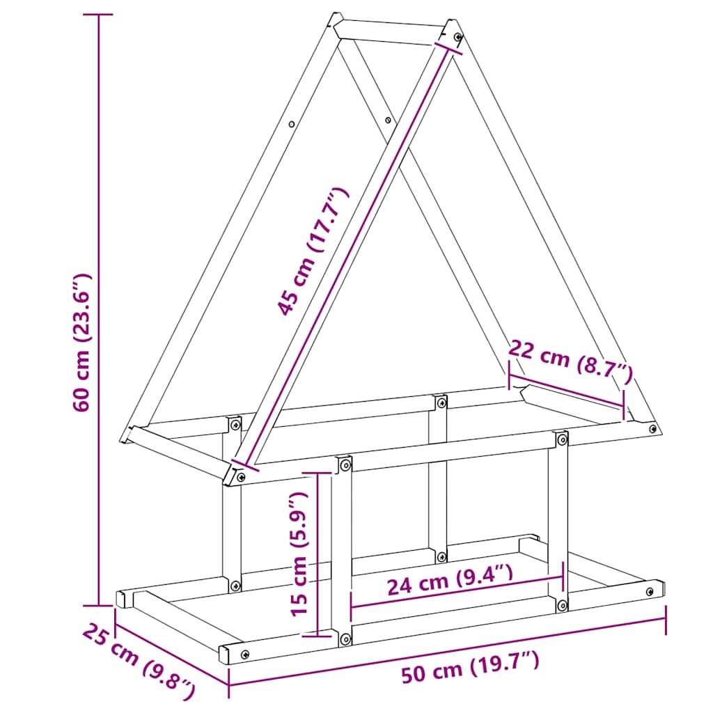 vidaXL Ράφι για καυσόξυλα Λευκό 50x25x60 εκ. Ατσάλι ψυχρής έλασης