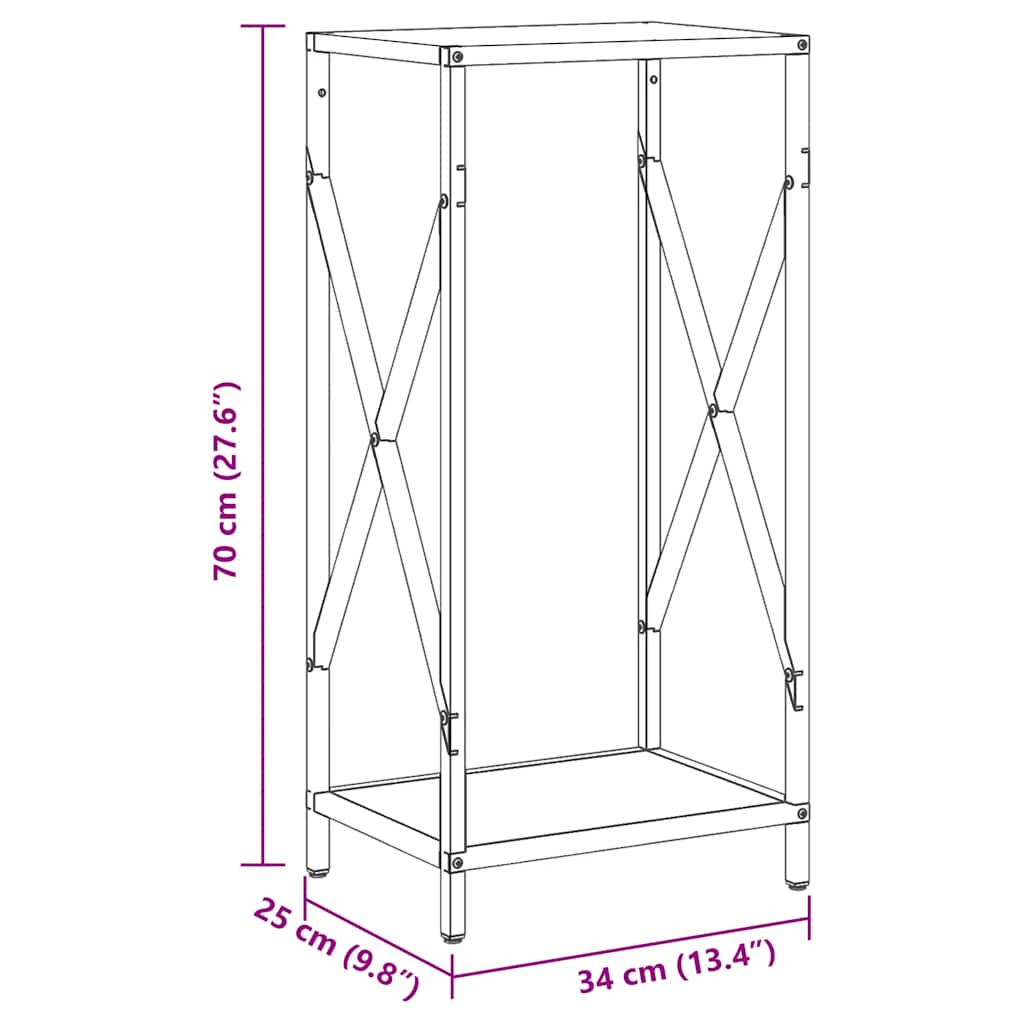 vidaXL Ράφι για καυσόξυλα Λευκό 34x25x70 cm Ατσάλι ψυχρής έλασης