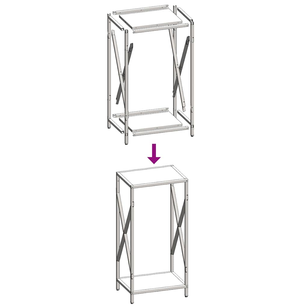 vidaXL Ράφι για καυσόξυλα Ανθρακί 34x25x70 cm Ατσάλι ψυχρής έλασης