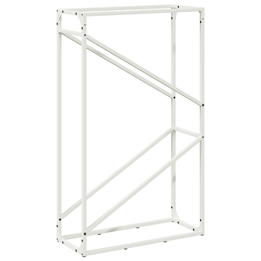 vidaXL Ράφι για καυσόξυλα Λευκό 60x25x100 εκ. Ατσάλι ψυχρής έλασης