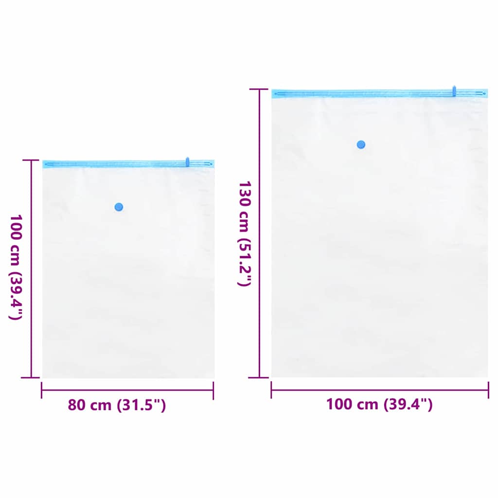 vidaXL Σακούλες Αποθήκευσης 5 pcs Διαφανές και Μπλε 130 x 100 cm