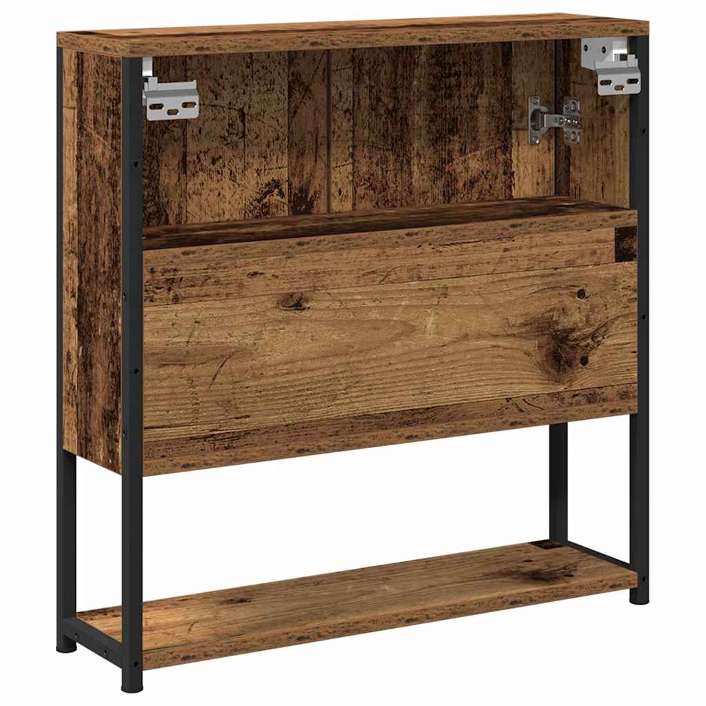 vidaXL Ντουλάπι μπάνιου με καθρέφτη Παλαιό ξύλο 60 x 16 x 60 εκ