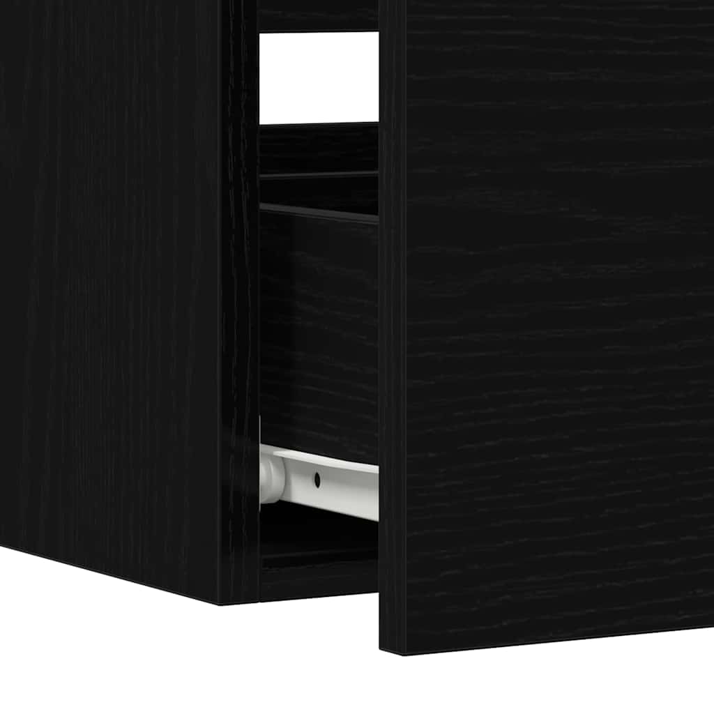 vidaXL Σετ Επίπλων Μπάνιου 2 pcs Μαύρη Οξυά 80 x 38.5 x 45 cm