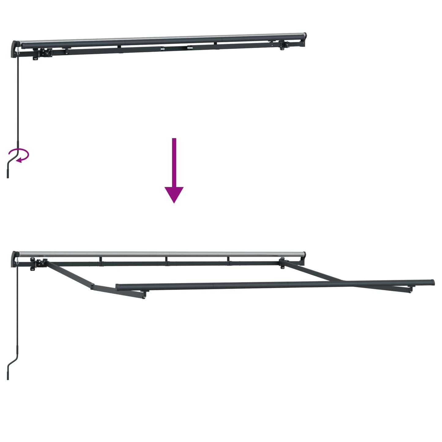 vidaXL Σκηνίτσα Αναδιπλούμενη Ριγέ Ανθρακί 300 x 200 cm ύφασμα