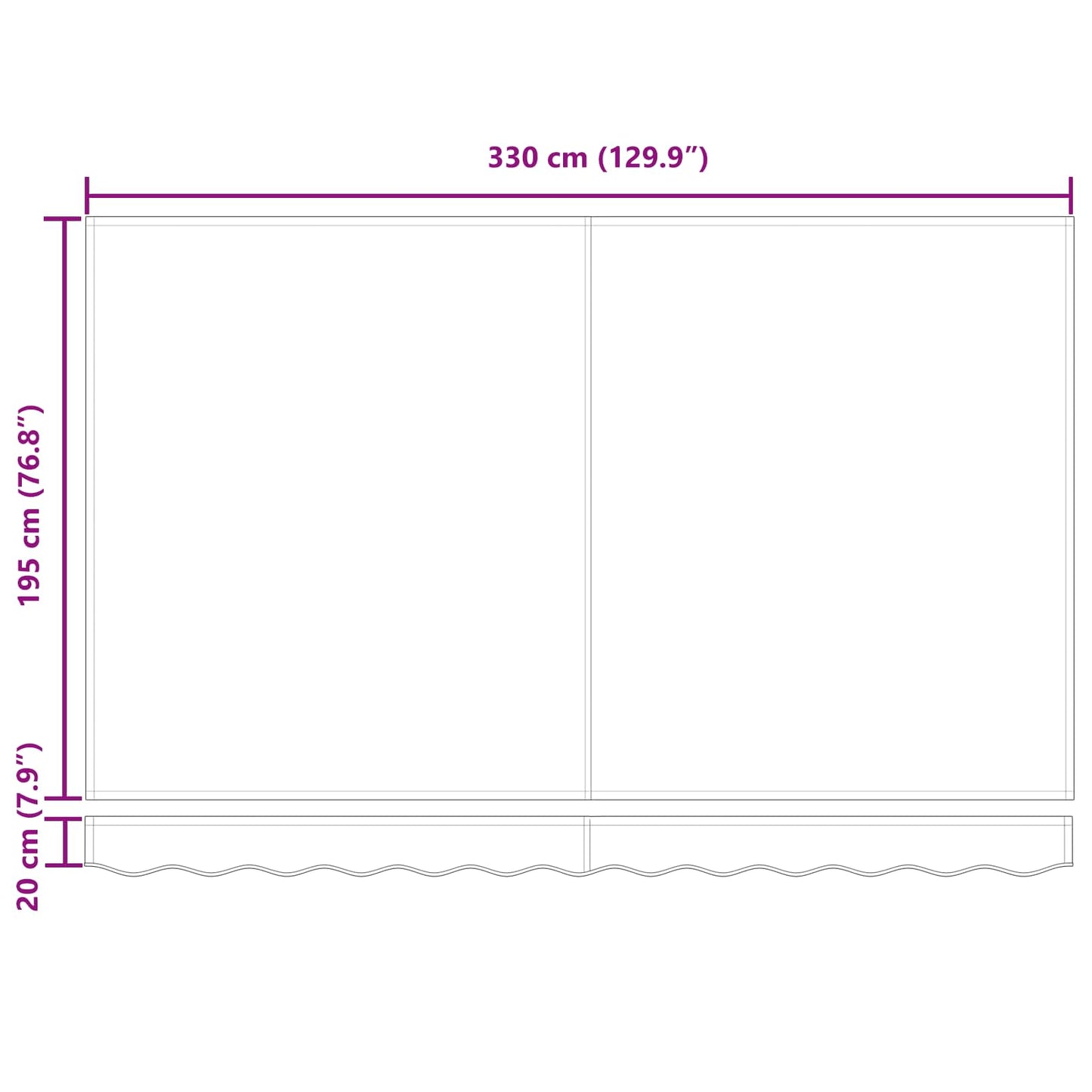 vidaXL Αναδιπλούμενη τέντα Μπεζ 350 x 200 cm ύφασμα