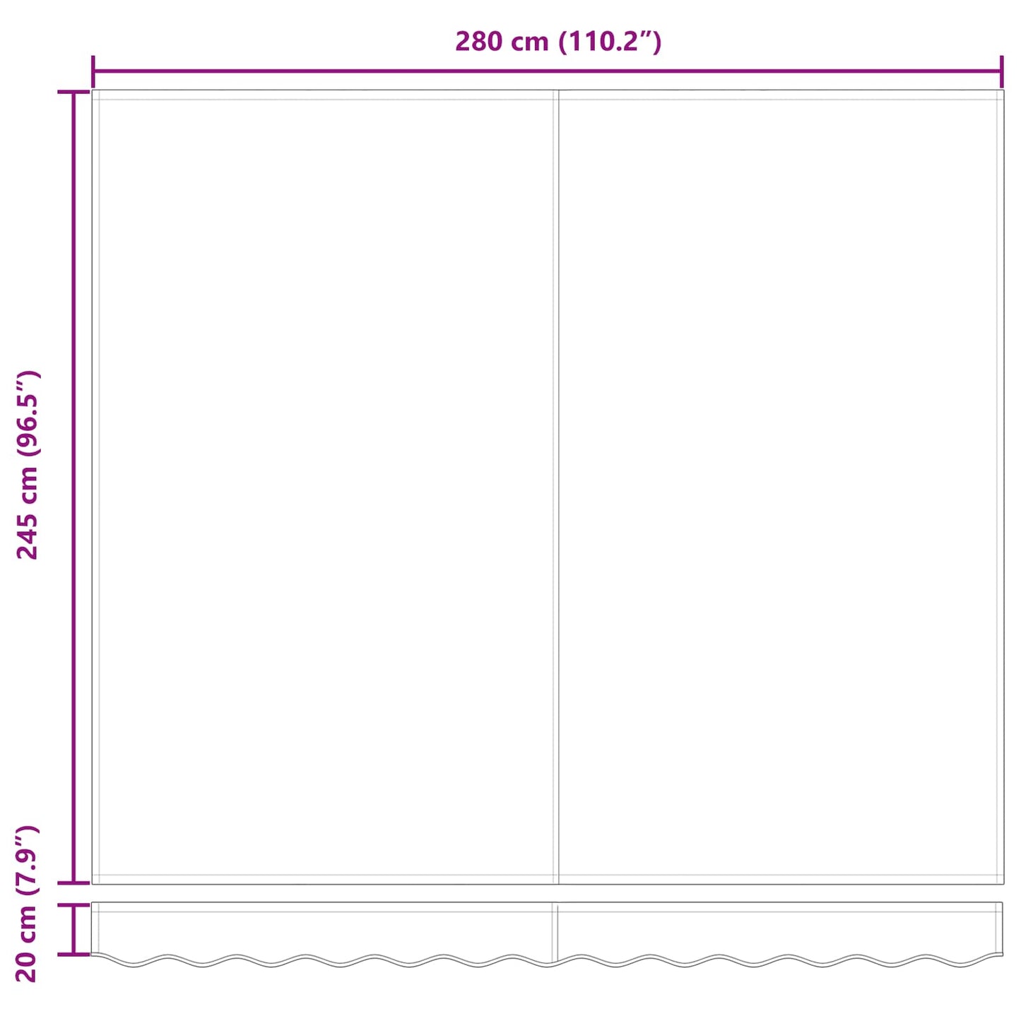 vidaXL Σκελετός Τέντας Μπεζ 300 x 250 εκ Πολυεστέρας με Επικάλυψη PU