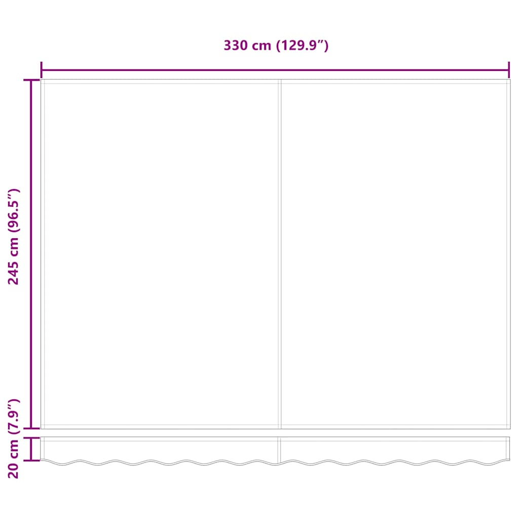 vidaXL Manual Retractable Awning Ριγέ 350x250 εκ.