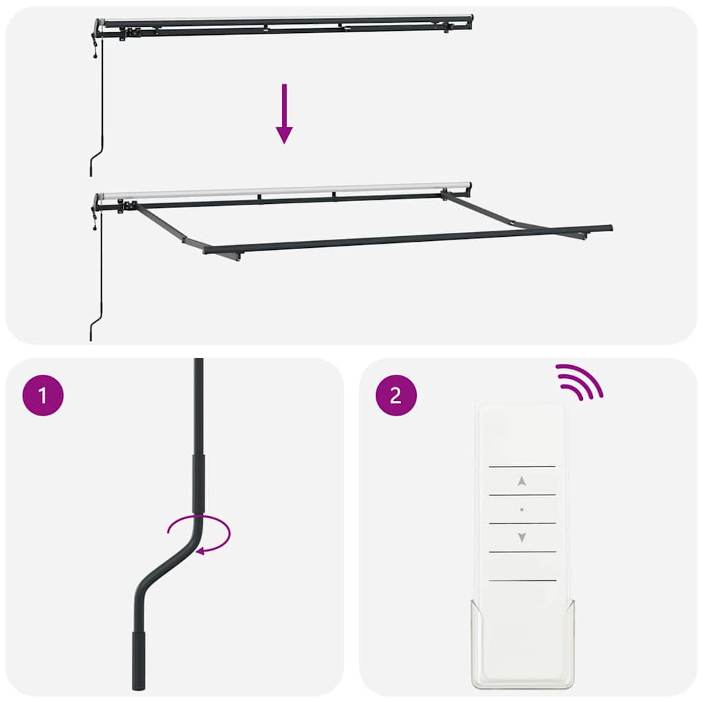 vidaXL Ηλεκτρική Τέντα Frame Ανακλητή 3.5x2 εκ Μεταλλική