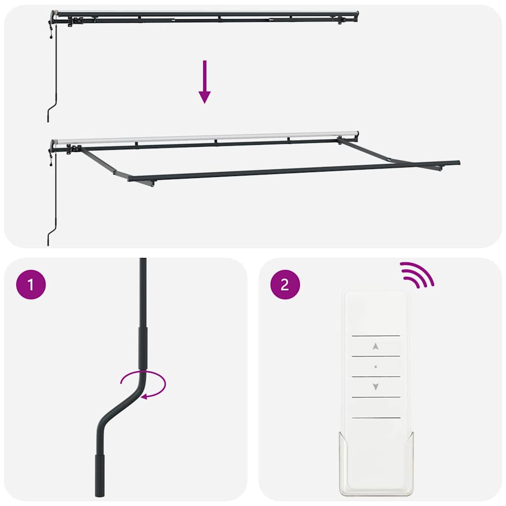 vidaXL Ηλεκτρική Τέντα Κορ Frame Ανακλινόμενη 4x2 cm Μεταλλική