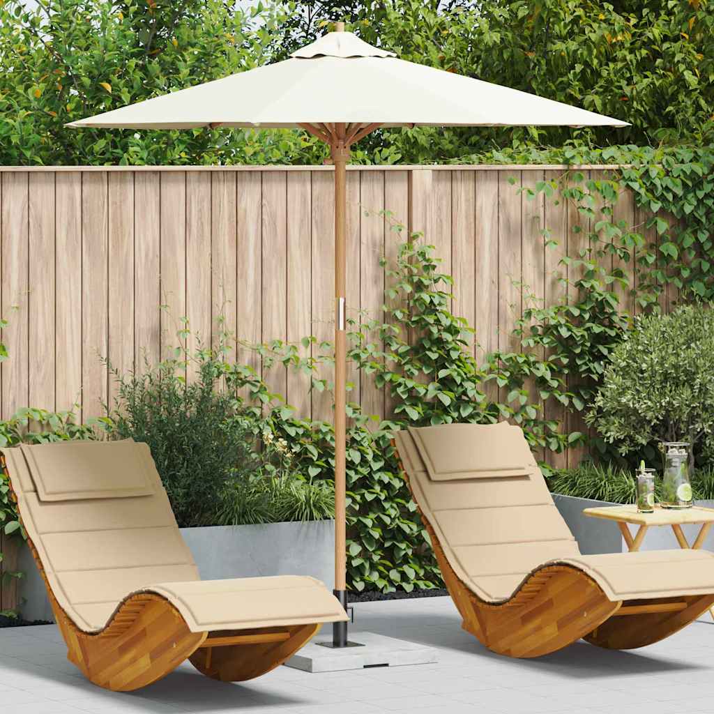 vidaXL Ομπρέλα Κήπου Κρεμ 217x230 εκ Μπαμπού