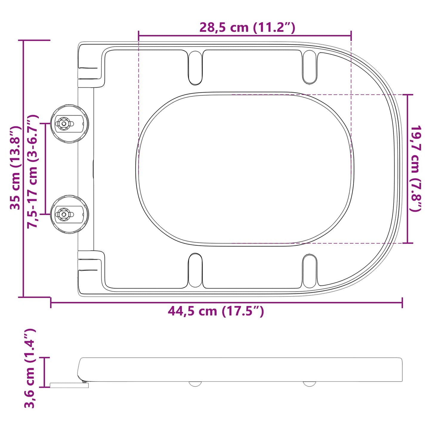 vidaXL Λεκάνη Λευκό 47,5 x 35 x 3,6 εκ Δυροπλάστ