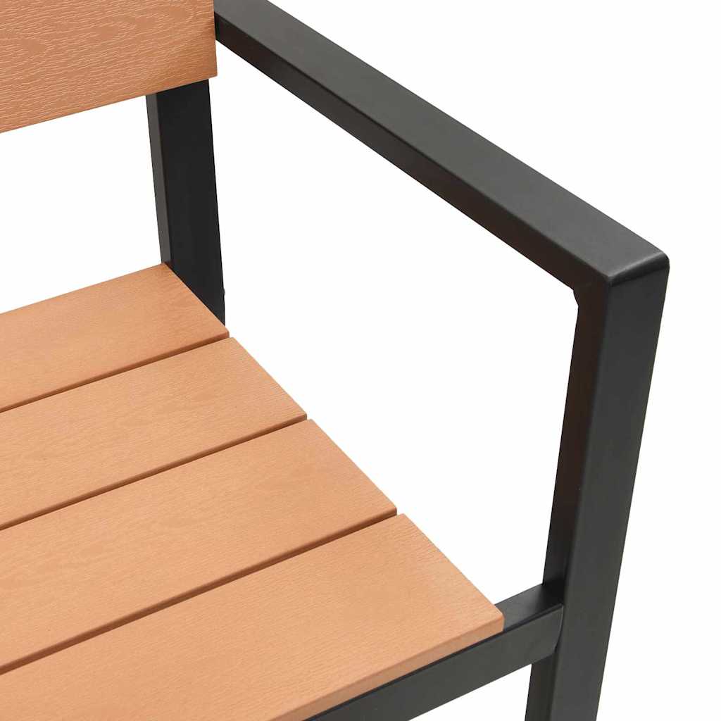 vidaXL Παγκάκι κήπου Καφέ 118 x 54 x 77 εκ. Ατσάλι