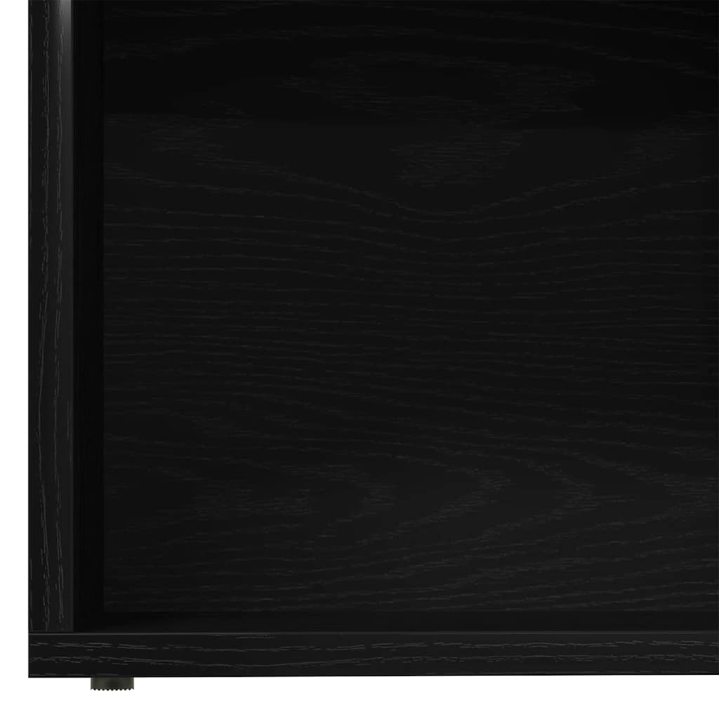 vidaXL Βιβλιοθήκη 3 pcs Μαύρη Οξυά 36 x 30 x 143 cm Επεξεργασμένο ξύλο