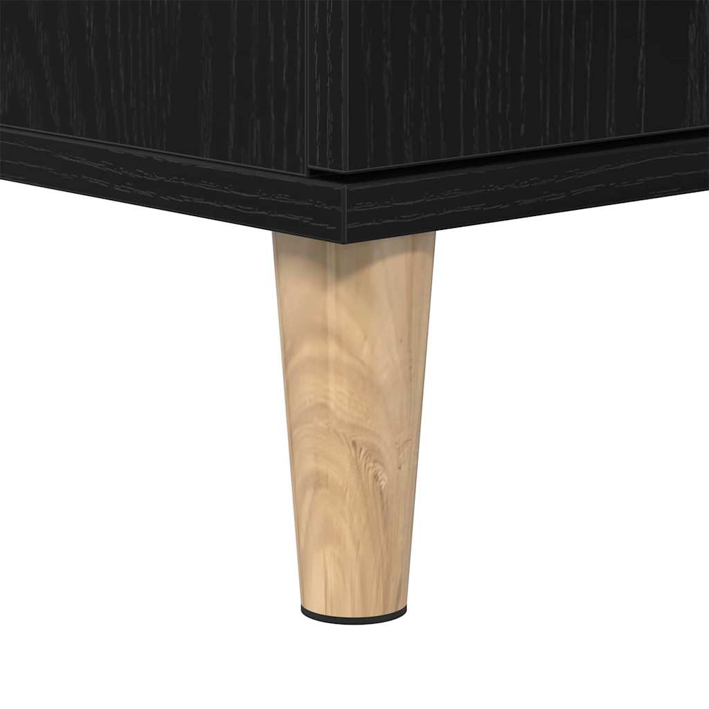 vidaXL Σετ Επίπλων Μπάνιου με συρτάρι 3 pcs Μαύρο 30 x 30 x 180 cm