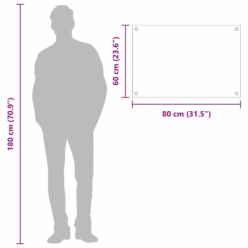 vidaXL Πλάτη κουζίνας Σκούρο Γκρι 80 x 60 cm σκληρυμένο γυαλί