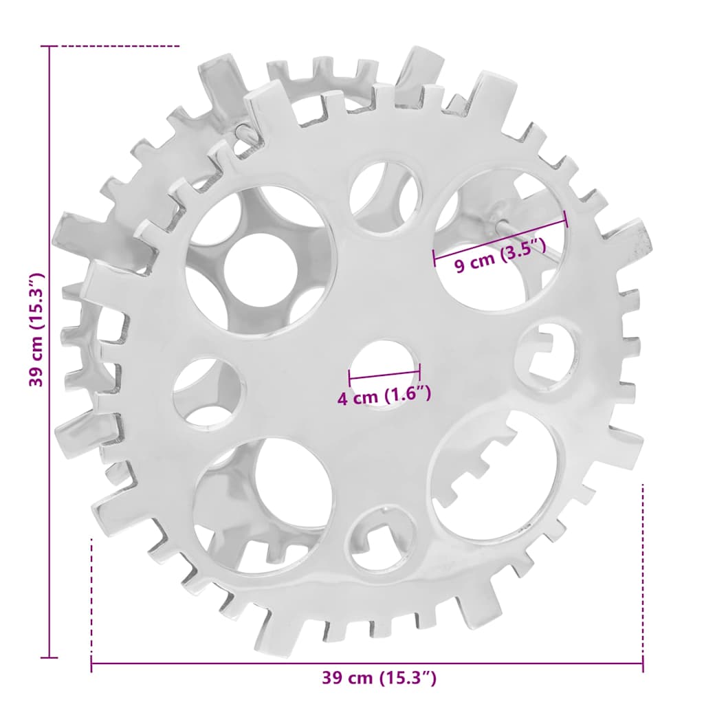 vidaXL Ράφι Κρασιού Ασημί 39 x 39 x 14 cm Αλουμίνιο