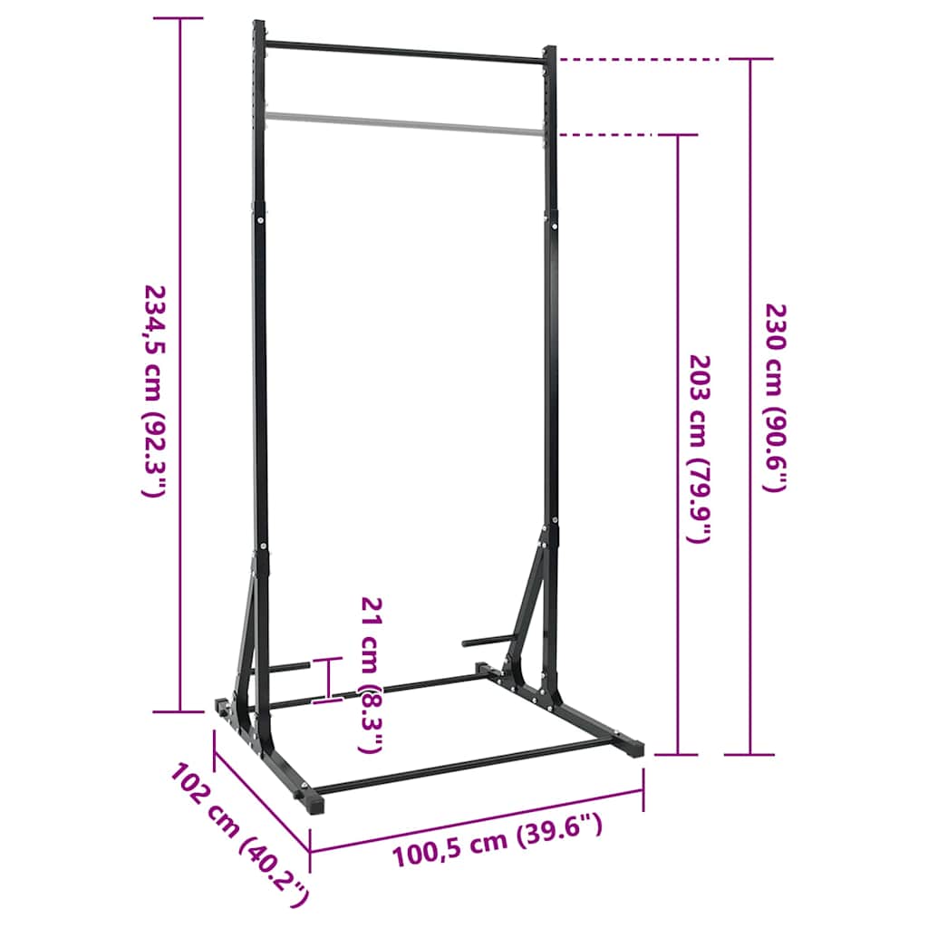 vidaXL Σταθμός Έλξης με Λαβές Ίσιωσης 150 kg Ρυθμιζόμενο