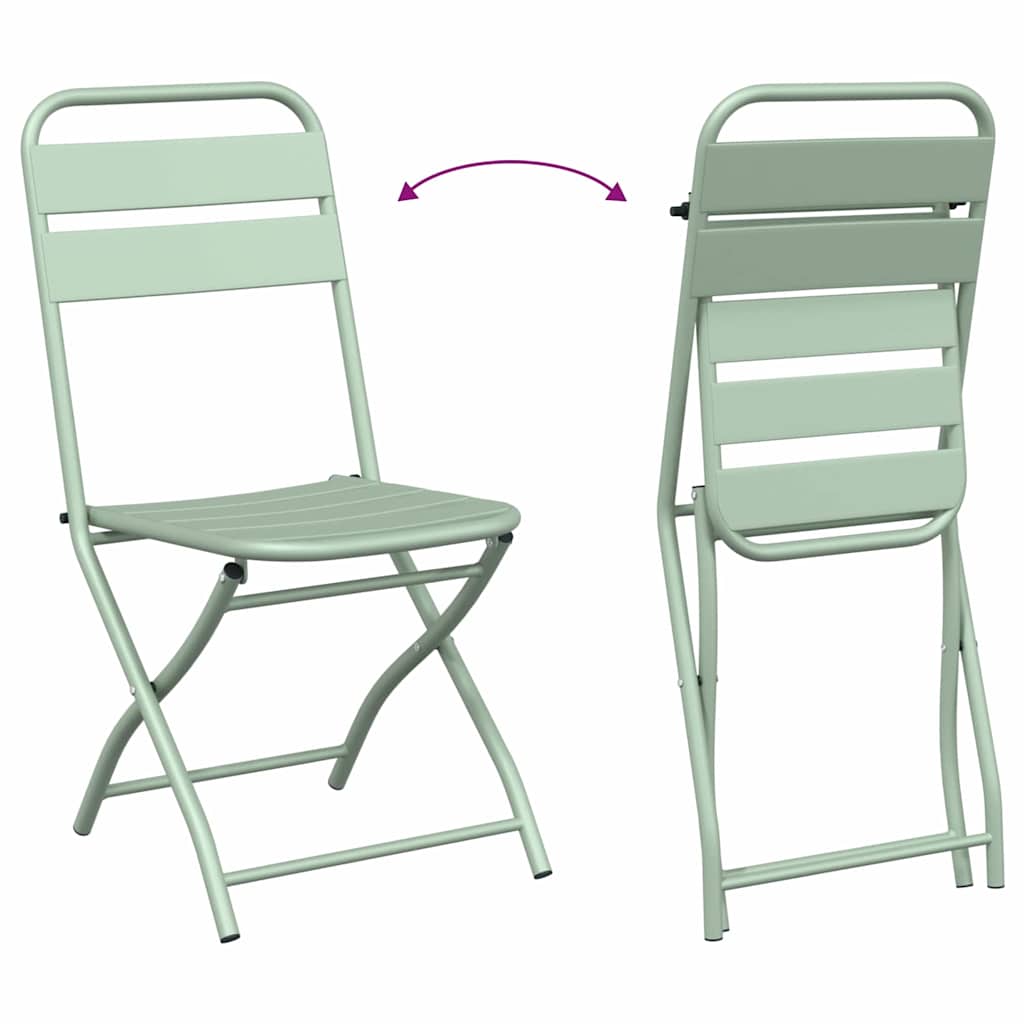 vidaXL Πτυσσόμενη Καρέκλα Κήπου 2 pcs Απαλό μέint 42 x 52 x 82εκ