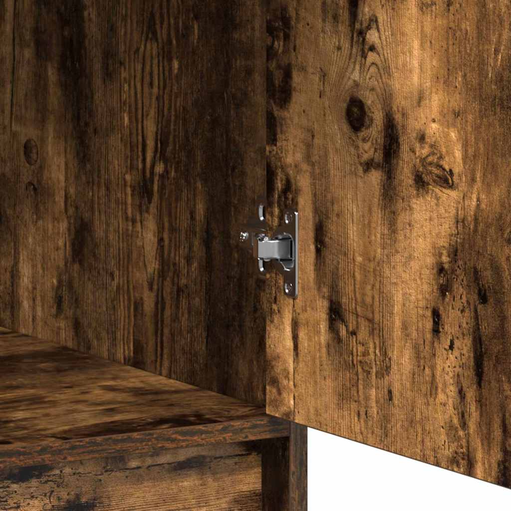 vidaXL Highboard Καπνιστό Δρύς 40 x 40,5 x 135 εκ. Επεξεργασμένο ξύλο