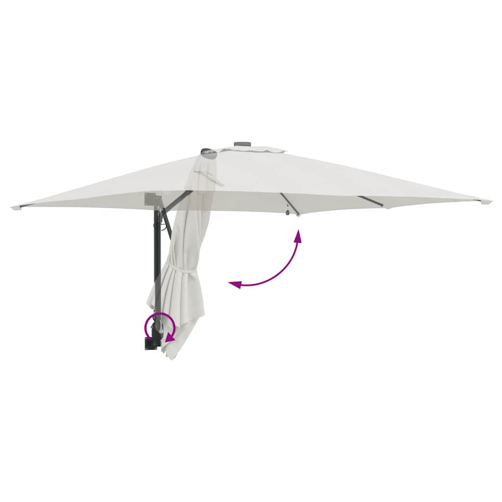 vidaXL Ομπρέλα Κήπου Άμμος 248.5 x 247.5 x 160 εκ. ύφασμα