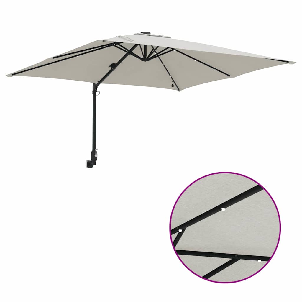 vidaXL Ομπρέλα Κήπου Άμμος 248.5 x 247.5 x 160 εκ. ύφασμα