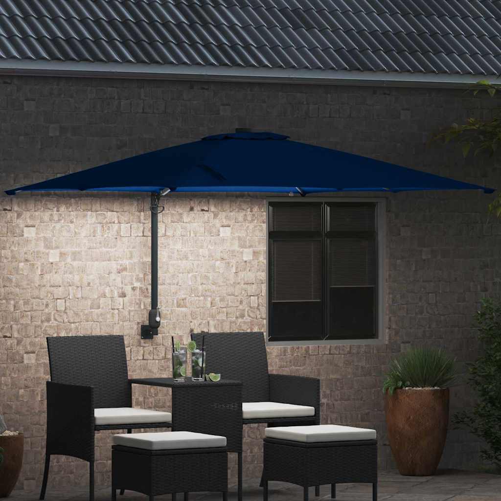 vidaXL Ομπρέλα Κήπου Αζούρ μπλε 248.5 x 247.5 x 160 εκ. ύφασμα