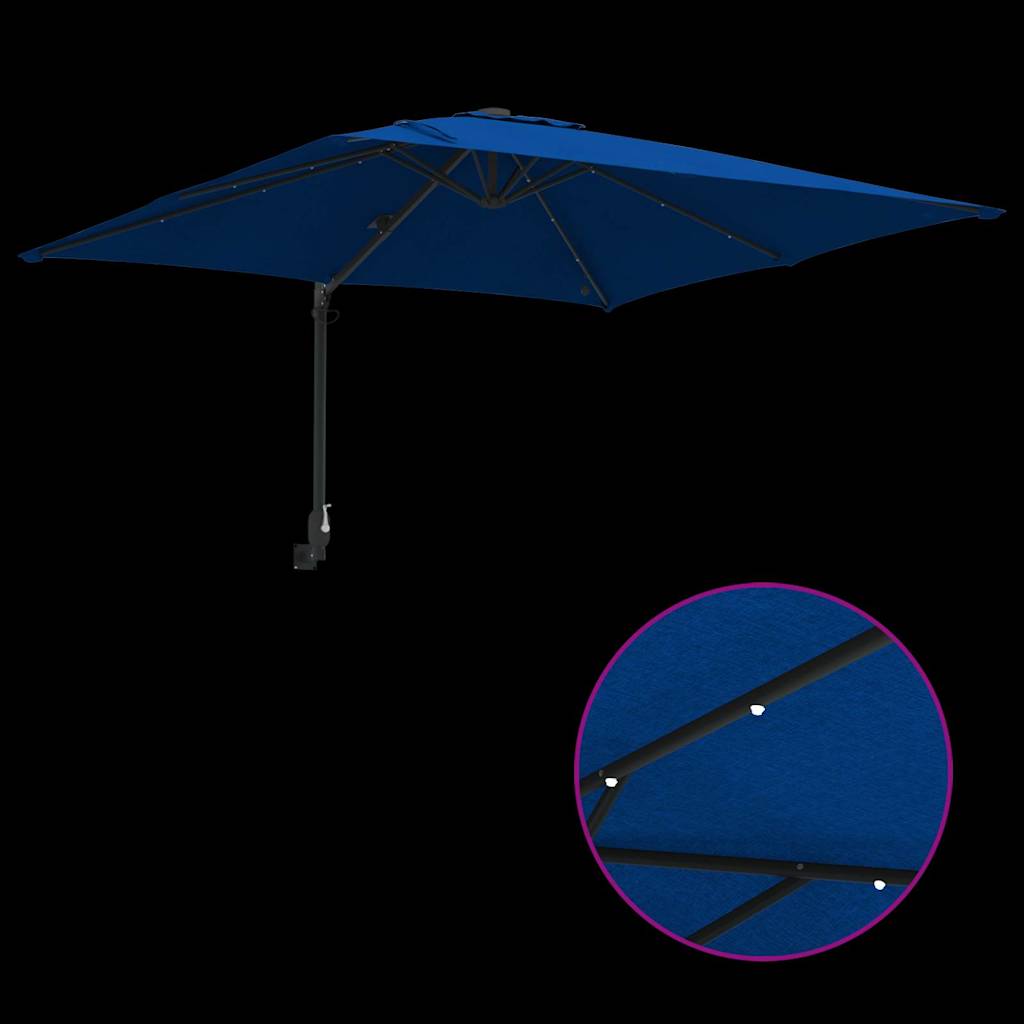 vidaXL Ομπρέλα Κήπου Αζούρ μπλε 248.5 x 247.5 x 160 εκ. ύφασμα
