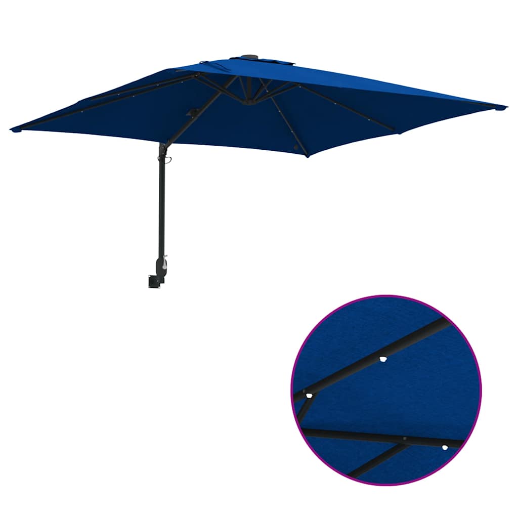 vidaXL Ομπρέλα Κήπου Αζούρ μπλε 248.5 x 247.5 x 160 εκ. ύφασμα
