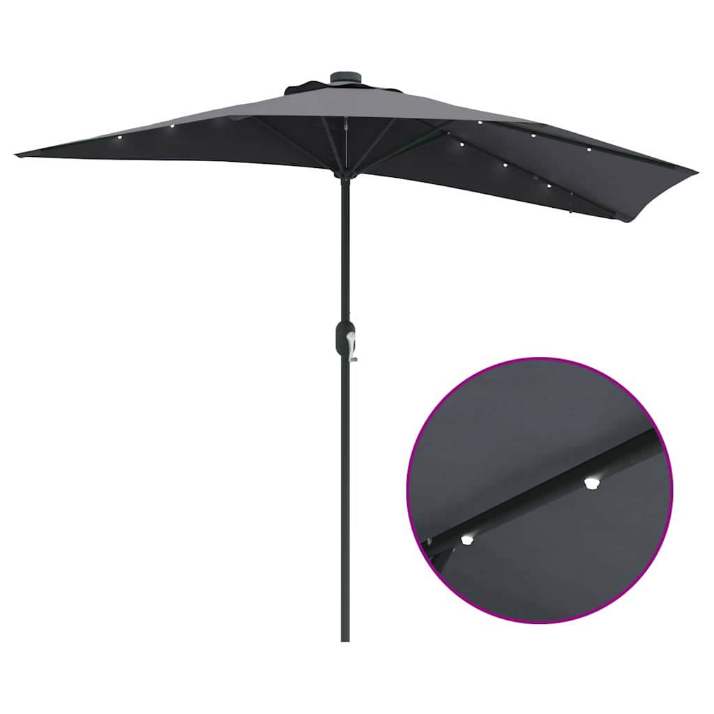 vidaXL Ομπρέλα Κήπου Ανθρακί 294 x 150 x 223 εκ ύφασμα
