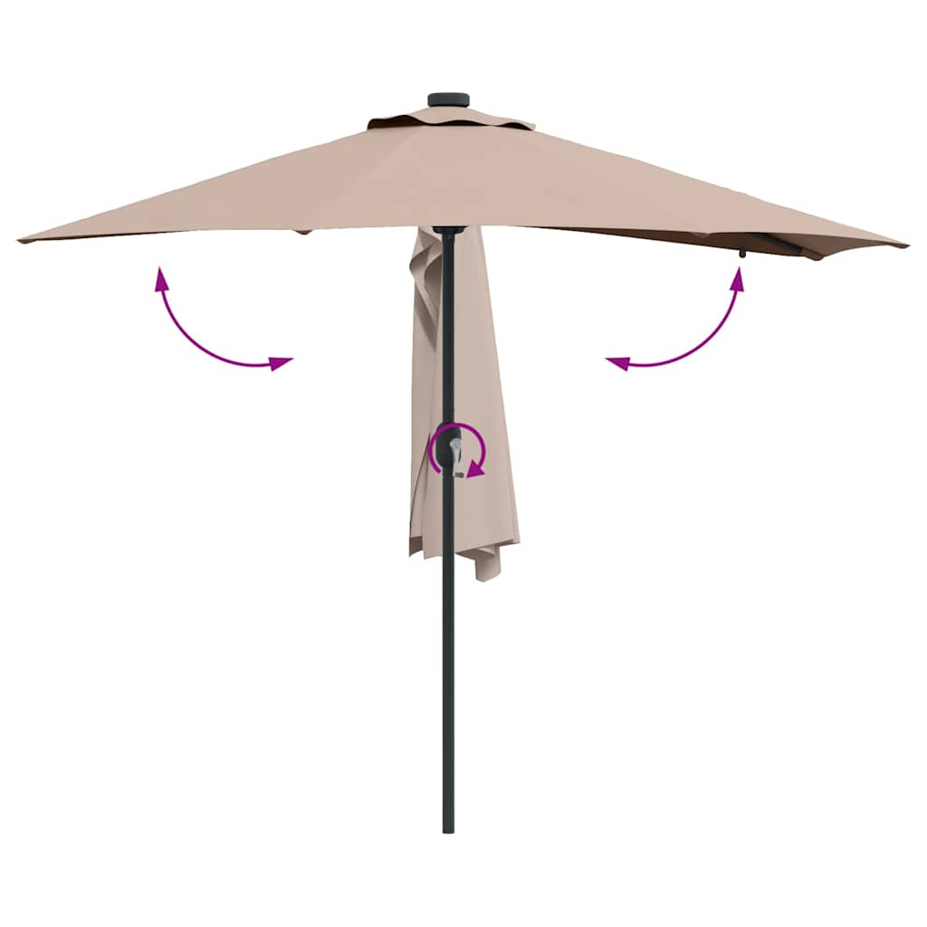 vidaXL Ομπρέλα Κήπου Taupe 294 x 150 x 223 εκ ύφασμα