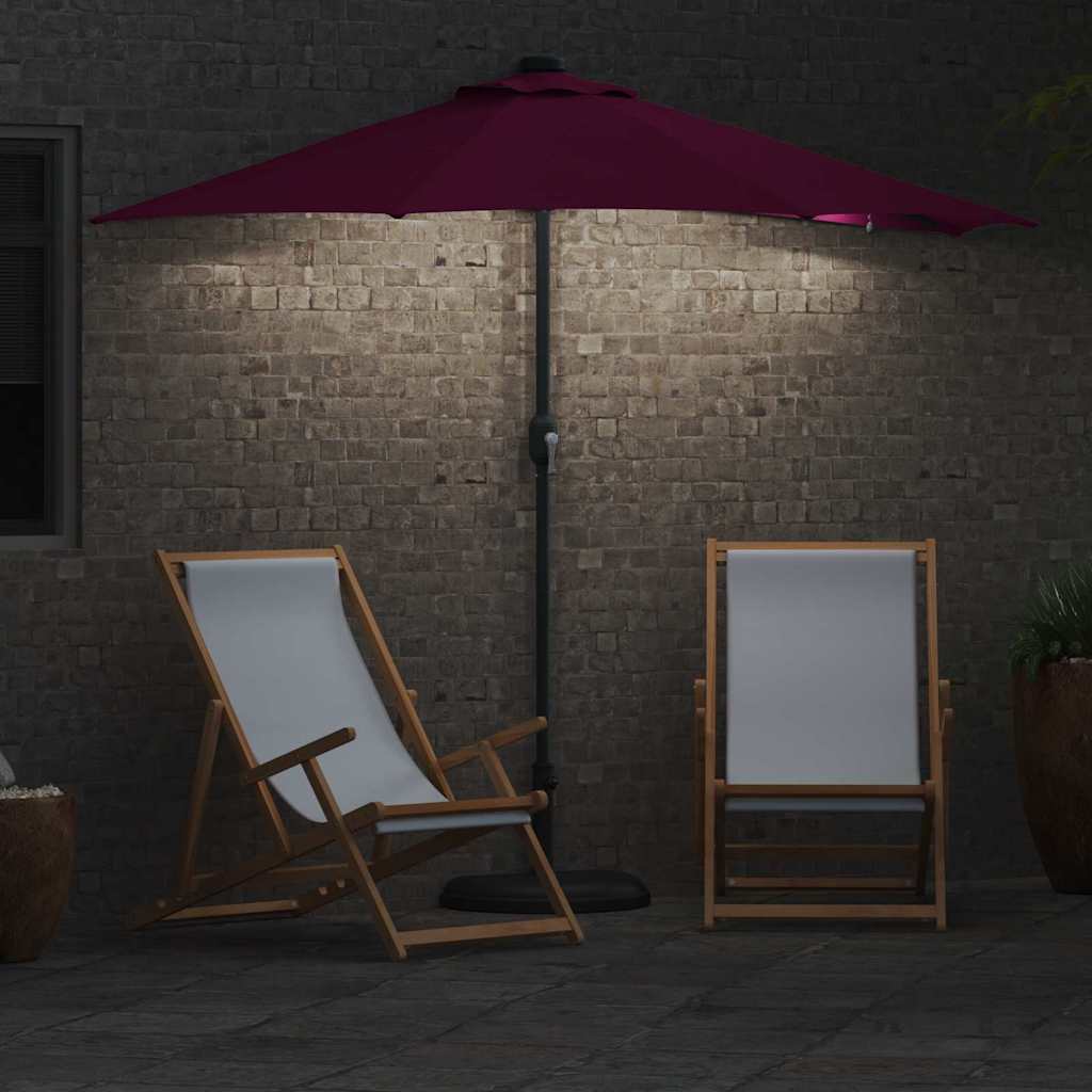 vidaXL Ομπρέλα Κήπου Μπορντό 294 x 150 x 223 εκ ύφασμα