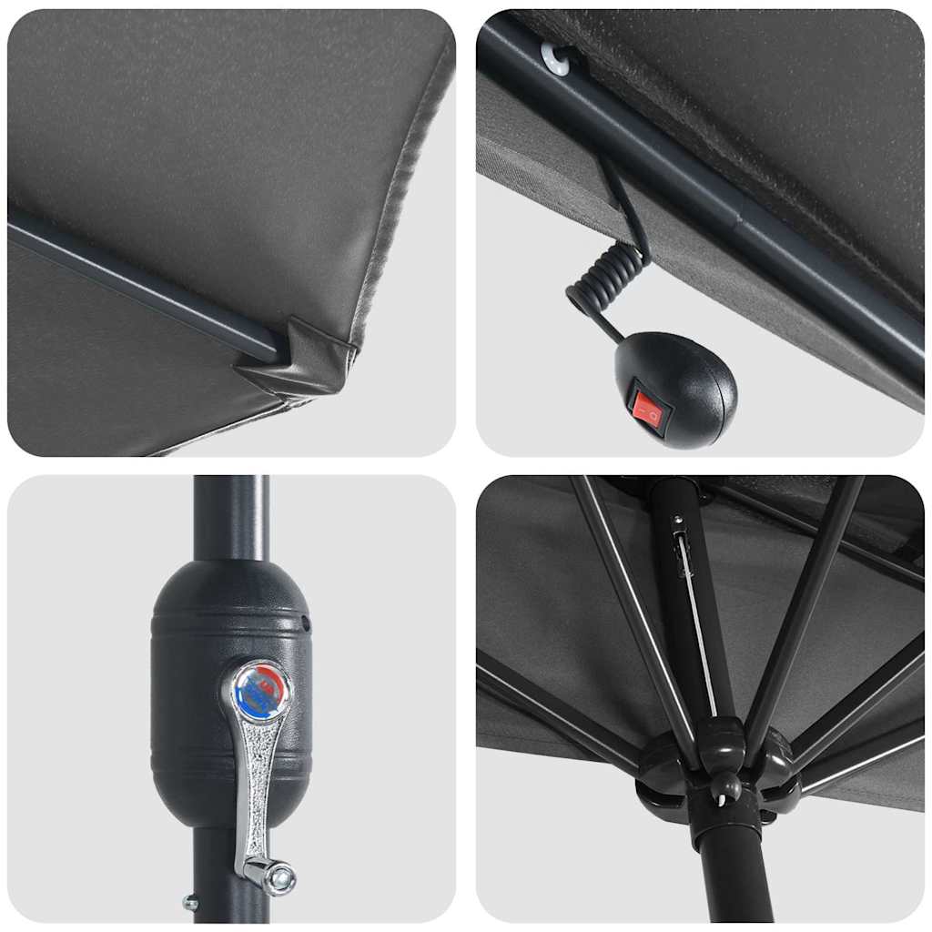 vidaXL Ομπρέλα Κήπου Ανθρακί 294 x 150 x 224 εκ. ύφασμα