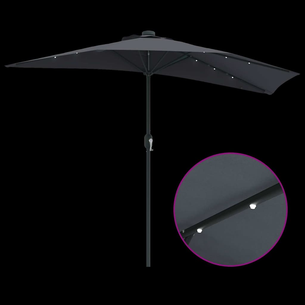 vidaXL Ομπρέλα Κήπου Ανθρακί 294 x 150 x 224 εκ. ύφασμα