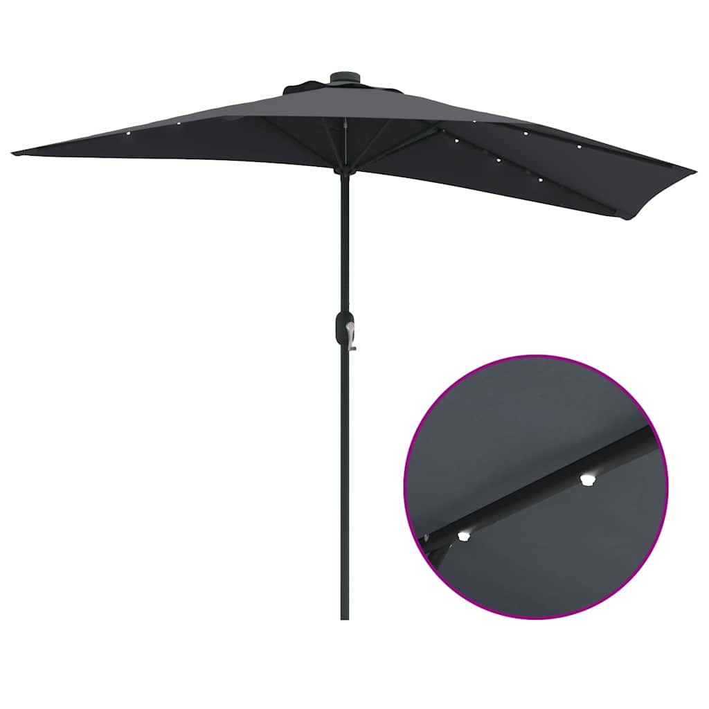 vidaXL Ομπρέλα Κήπου Ανθρακί 294 x 150 x 224 εκ. ύφασμα