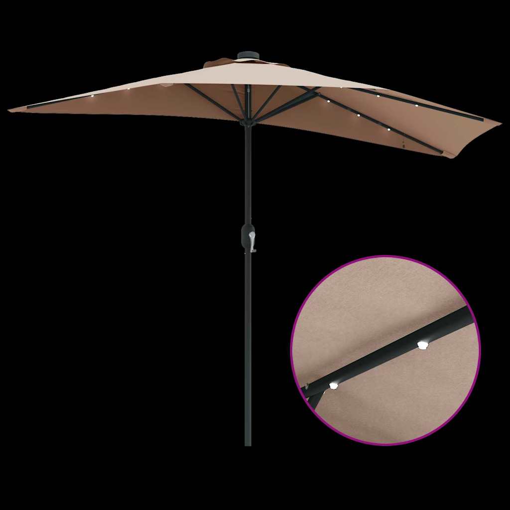 vidaXL Ομπρέλα Κήπου Taupe 294 x 150 x 224 εκ. ύφασμα