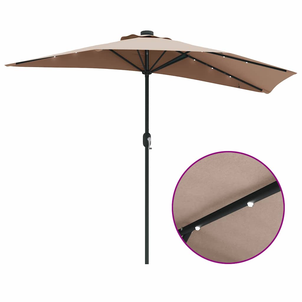 vidaXL Ομπρέλα Κήπου Taupe 294 x 150 x 224 εκ. ύφασμα