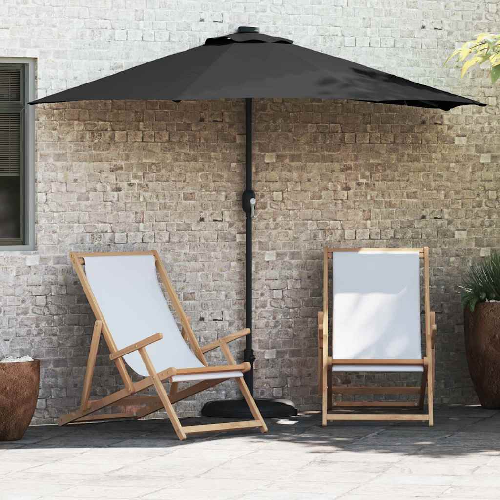 vidaXL Ομπρέλα Κήπου Μαύρο 294 x 150 x 224 εκ. ύφασμα