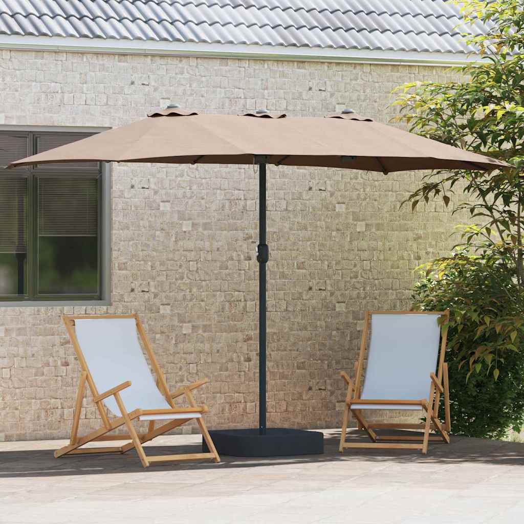 vidaXL Ομπρέλα Κήπου Taupe 385 x 209 x 244 εκατοστά ύφασμα