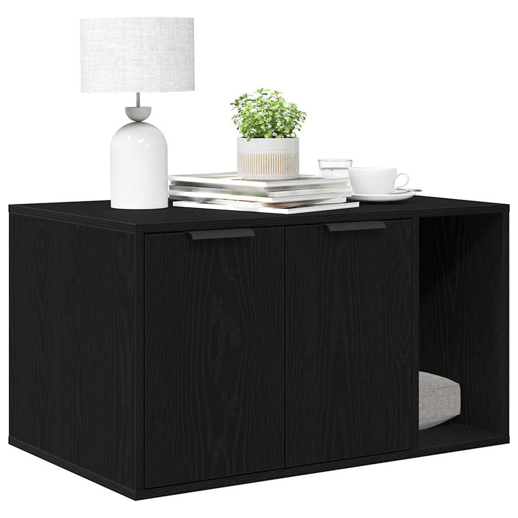 vidaXL Άμμος για Γάτες σε Μαύρο Δρυς 80x50x45 εκ. από Τεχνητό Ξύλο