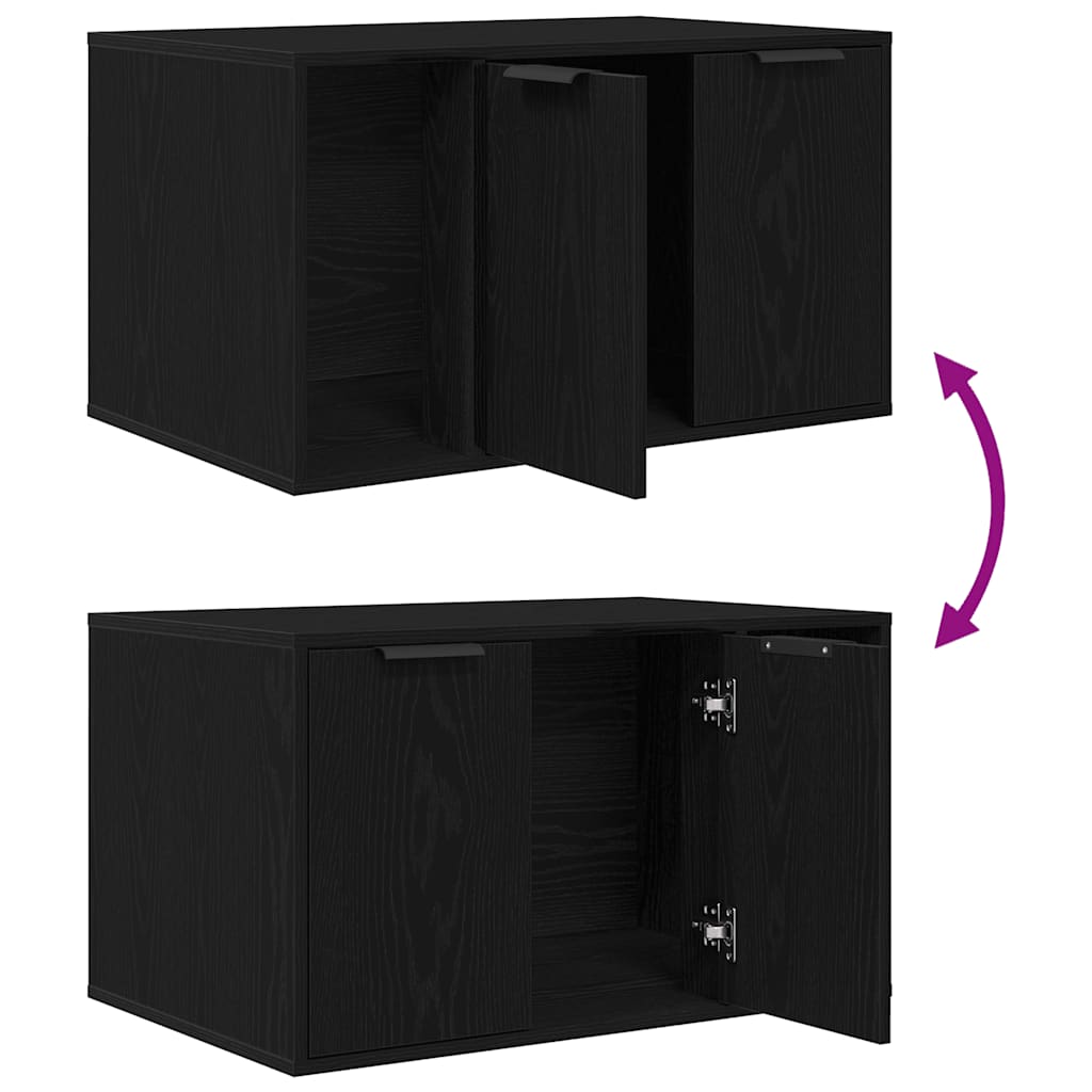 vidaXL Άμμος για Γάτες σε Μαύρο Δρυς 80x50x45 εκ. από Τεχνητό Ξύλο