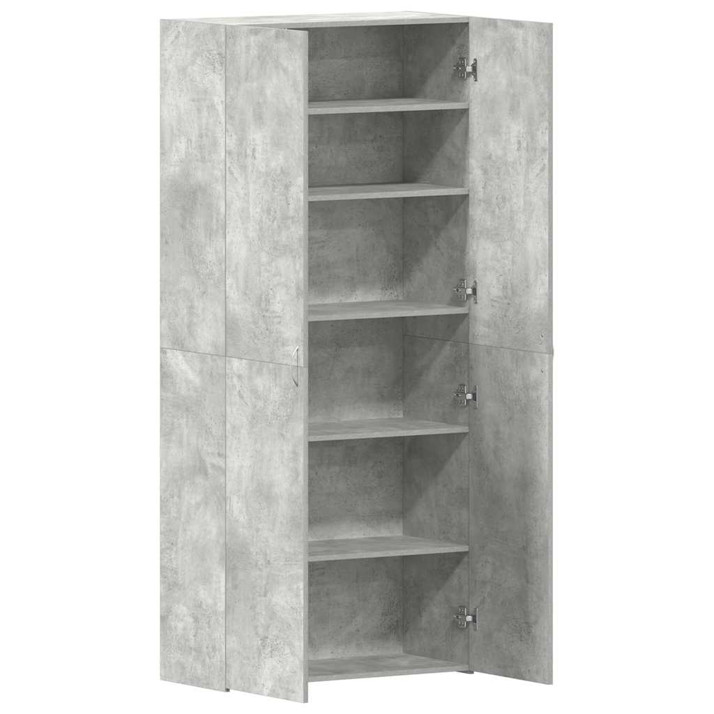 vidaXL Ντουλάπα Παπουτσιών Γκρι 80 x 35.5 x 180 εκ Επεξεργασμένο ξύλο