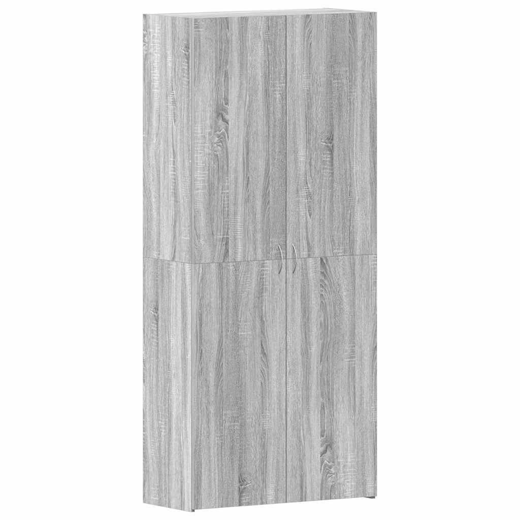 vidaXL Ντουλάπα Παπουτσιών Γκρι 80 x 35.5 x 180 εκ Επεξεργασμένο ξύλο