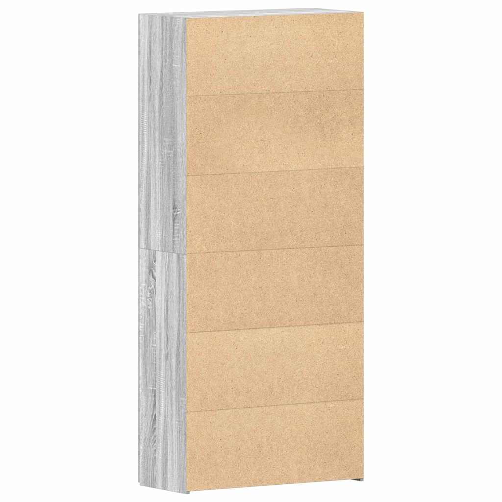 vidaXL Ντουλάπα Παπουτσιών Γκρι 80 x 35.5 x 180 εκ Επεξεργασμένο ξύλο