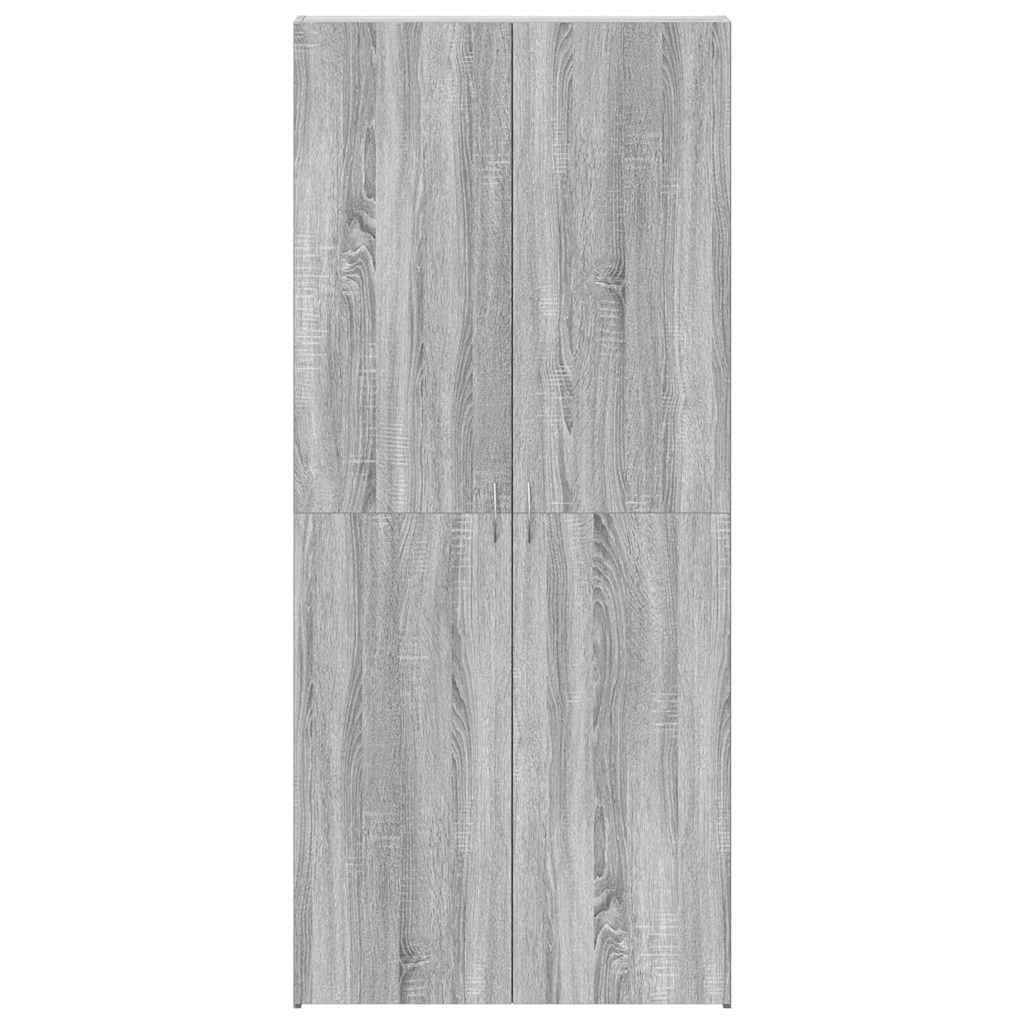 vidaXL Ντουλάπα Παπουτσιών Γκρι 80 x 35.5 x 180 εκ Επεξεργασμένο ξύλο