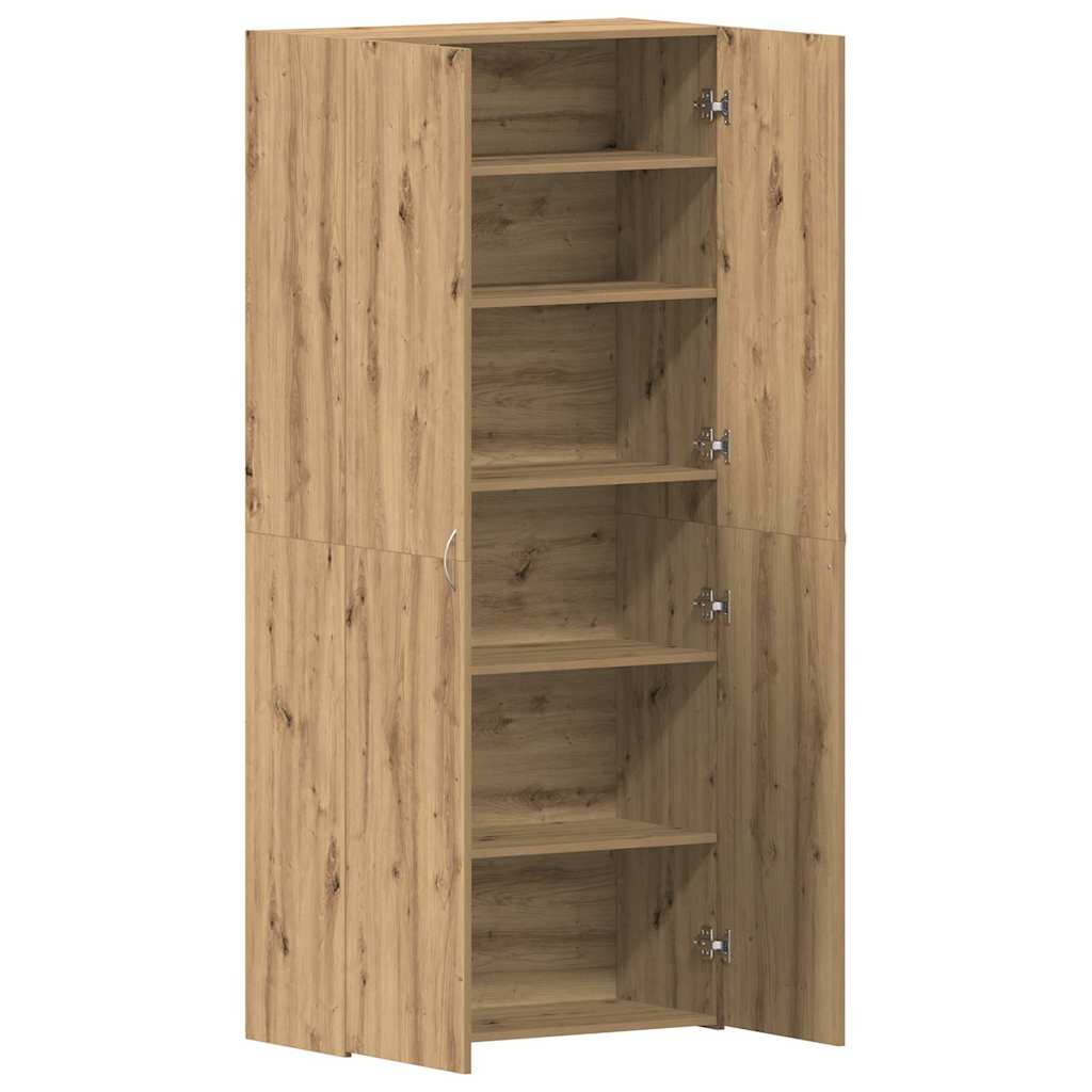 vidaXL Ντουλάπα Παπουτσιών Καφέ 80 x 35.5 x 180 εκ Επεξεργασμένο ξύλο