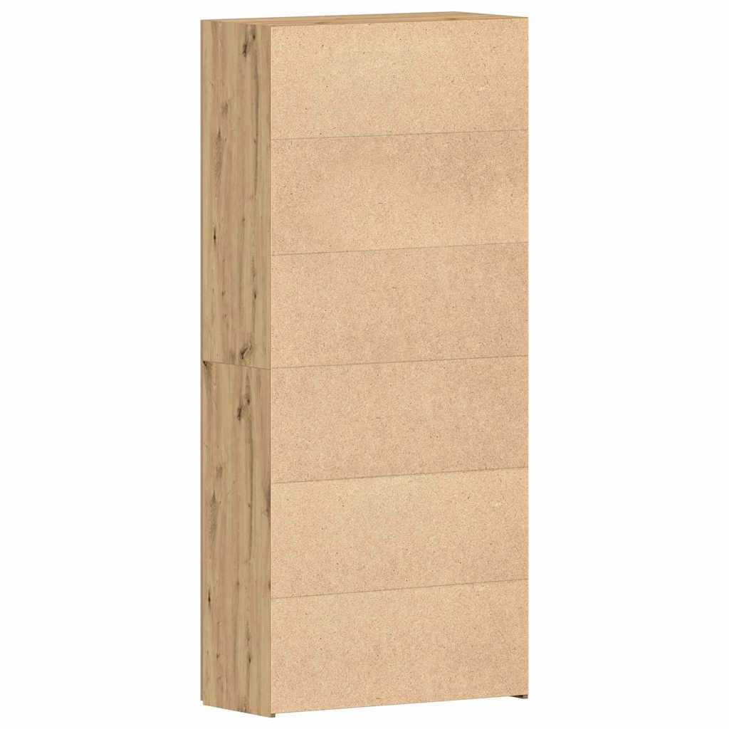 vidaXL Ντουλάπα Παπουτσιών Καφέ 80 x 35.5 x 180 εκ Επεξεργασμένο ξύλο
