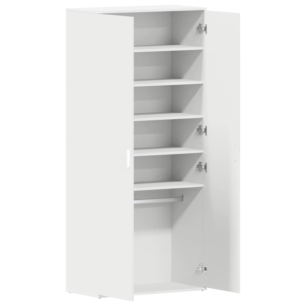 vidaXL Ντουλάπα Παπουτσιών Λευκό 80 x 39 x 180 εκ Επεξεργασμένο ξύλο